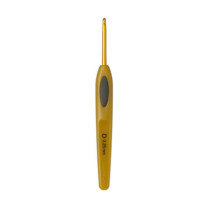Крючок Clover Soft Touch с пластиковой ручкой, алюминий, 3,25 мм