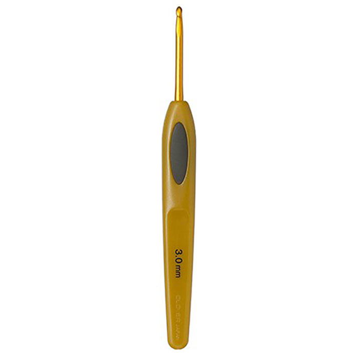 Крючок Clover Soft Touch с пластиковой ручкой, алюминий, 3 мм