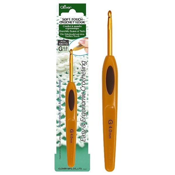 Крючок Clover Soft Touch с пластиковой ручкой, алюминий, 4,5 мм