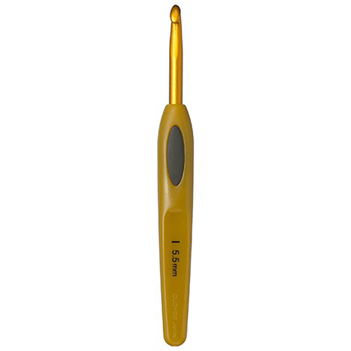Крючок Clover Soft Touch с пластиковой ручкой, алюминий, 5,5 мм
