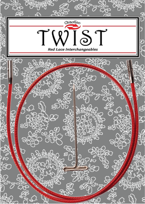 Красная леска для съемных спиц ChiaoGoo Twist, 93 см (разъем S), арт. 7537-S
