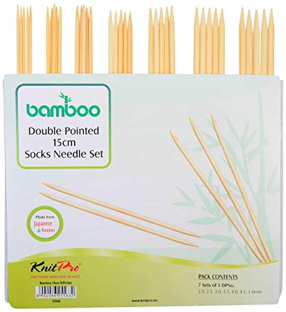 Набор чулочных бамбуковых спиц длиной 15 см KnitPro Bamboo. Арт.22544