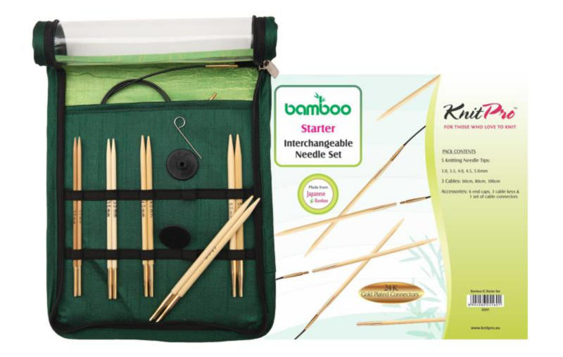 Набор съемных бамбуковых спиц стандартной длины KnitPro Bamboo Starter set. Арт.22541