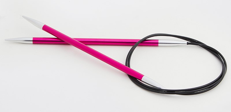 Круговые металлические спицы KnitPro Zing, 80 см. 5 мм. Арт.47131