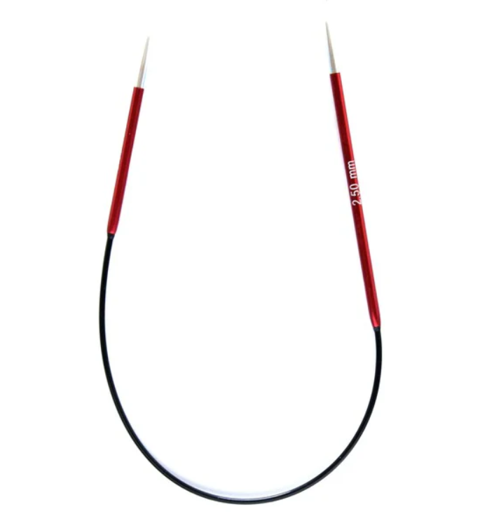 Круговые металлические спицы KnitPro Zing, 25 см, 2,5 мм. Арт. 47052