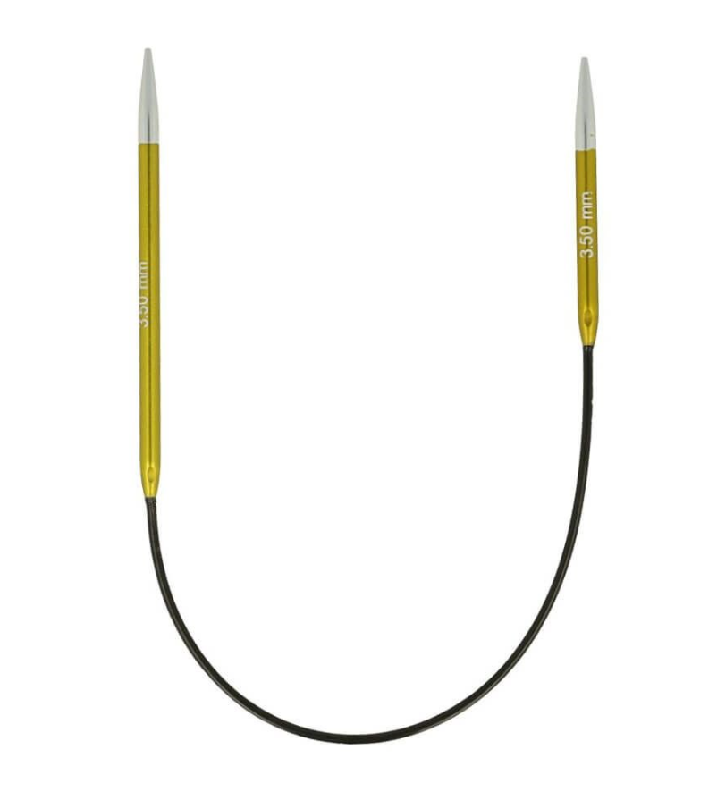 Круговые металлические спицы KnitPro Zing, 25 см, 3,5 мм. Арт. 47056