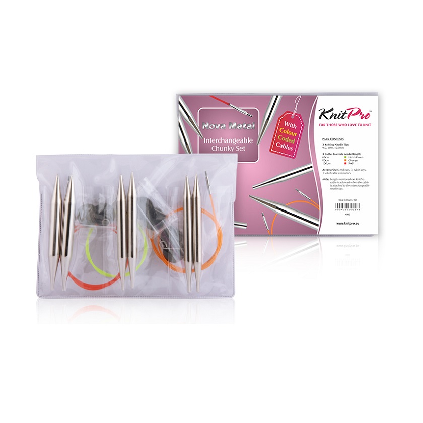 Набор съемных металлических спиц стандартной длины KnitPro Nova Metal Chunky. Арт.10603