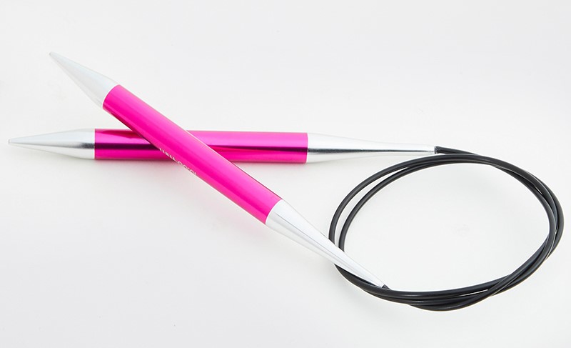 Круговые металлические спицы KnitPro Zing, 80 см. 10 мм. Арт.47138