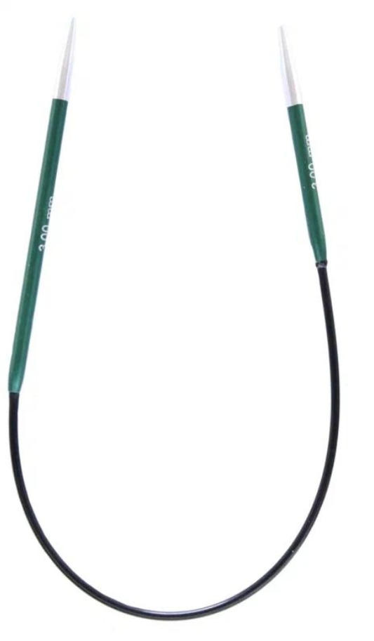 Круговые металлические спицы KnitPro Zing, 25 см, 3 мм. Арт. 47054