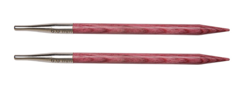 Съемные деревянные спицы без лески KnitPro Symfonie Dreamz, 2 шт, укороченные. 6 мм. Арт.90379