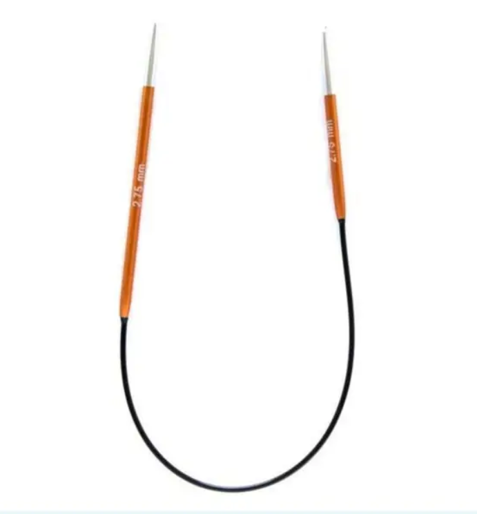 Круговые металлические спицы KnitPro Zing, 25 см, 2,75 мм. Арт. 47053