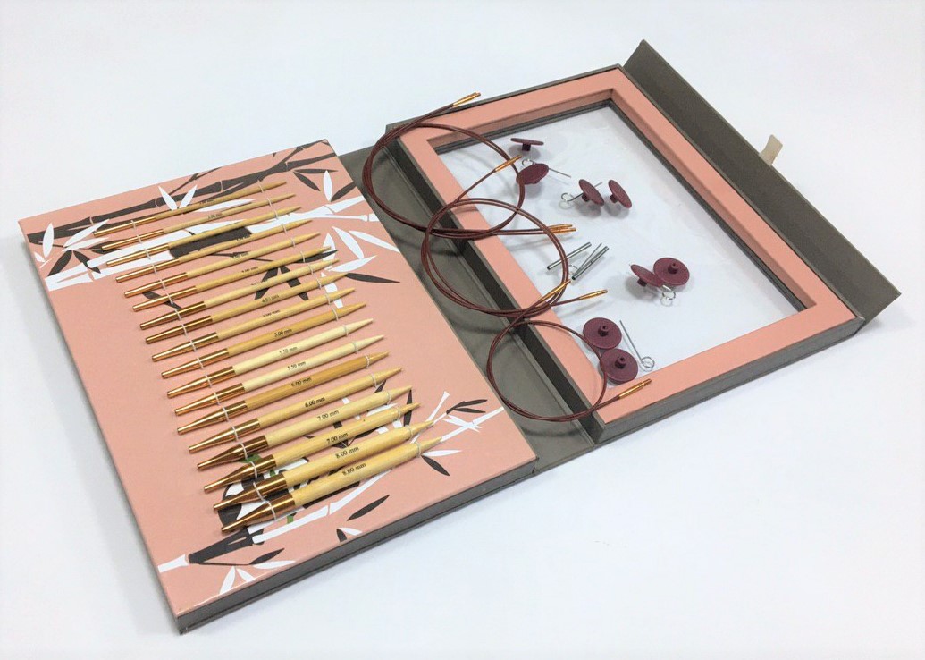 Набор съемных бамбуковых спиц стандартной длины KnitPro Bamboo Deluxe set. Арт.24002
