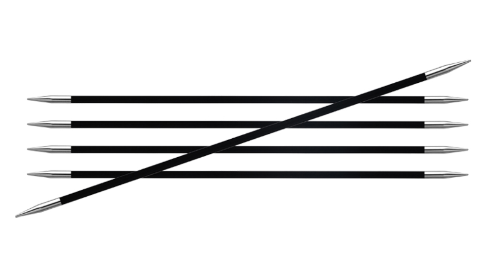 Чулочные карбоновые спицы Knit Pro Karbonz, длина спицы 15 см. 6 мм. Арт.41117