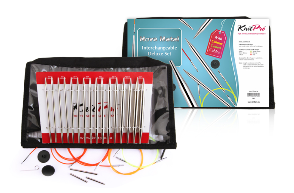 Набор съемных металлических спиц стандартной длины KnitPro Nova Metal deluxe. Арт.10613