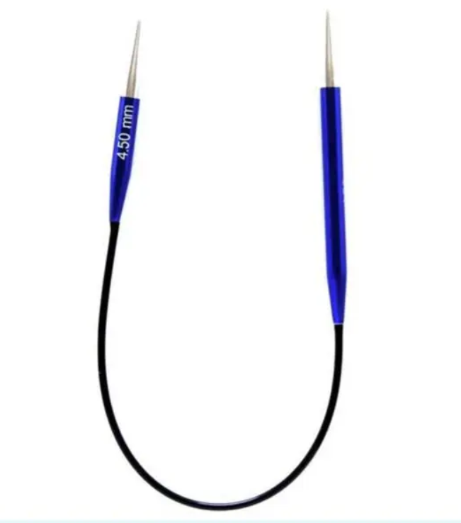 Круговые металлические спицы KnitPro Zing, 25 см, 4,5 мм. Арт. 47059