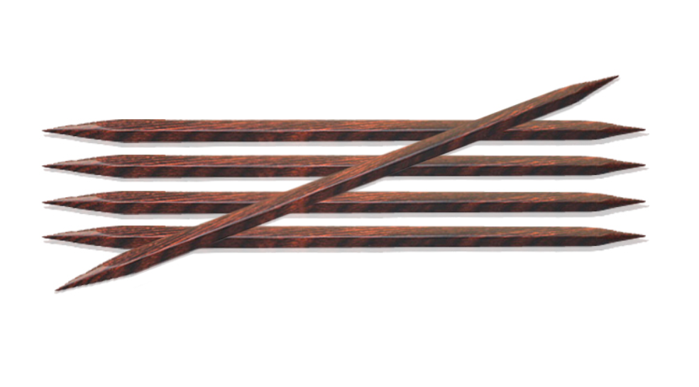 Чулочные кубические деревянные спицы Symfonie Cubics Knit Pro, длина 20 см, 4 мм. Арт.25112