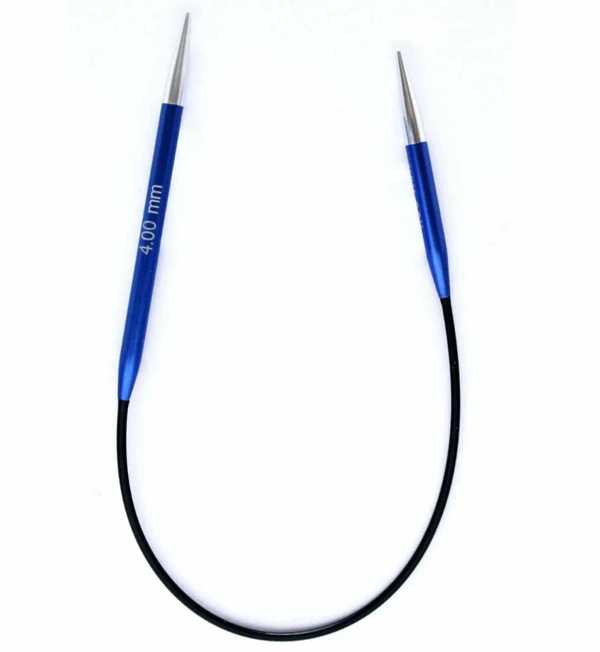 Круговые металлические спицы KnitPro Zing, 25 см, 4 мм. Арт. 47058