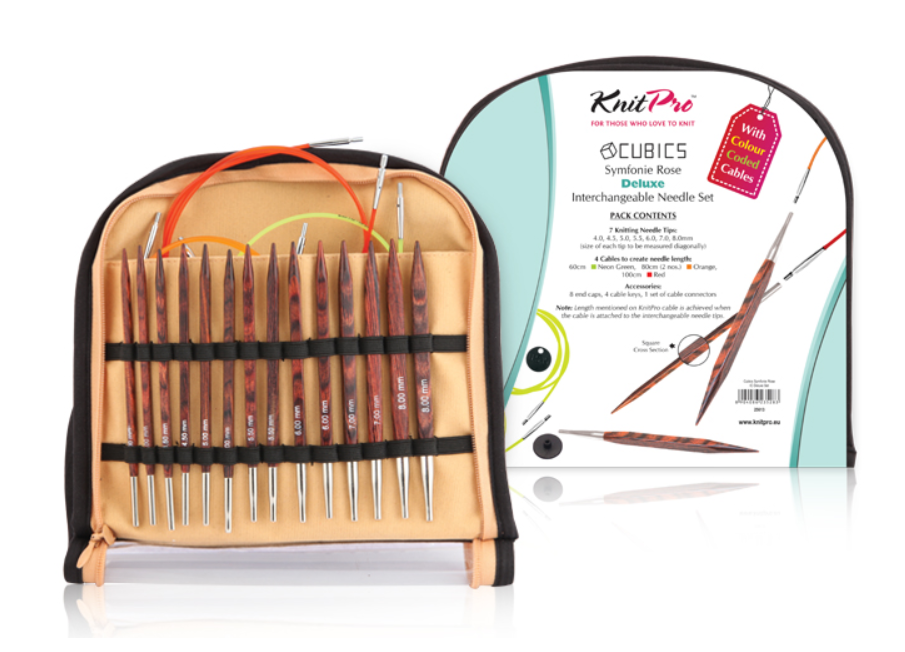 Набор съемных деревянных кубических спиц KnitPro Symfonie Cubics Deluxe. Арт.25613