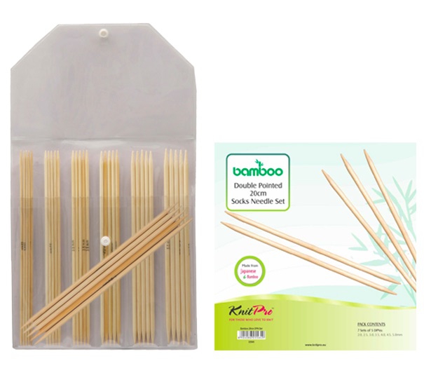 Набор чулочных бамбуковых спиц длиной 20 см KnitPro Bamboo. Арт.22545