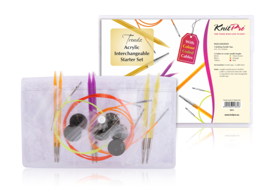 Набор съемных акриловых спиц стандартной длины KnitPro Trendz Starter set. Арт.50616