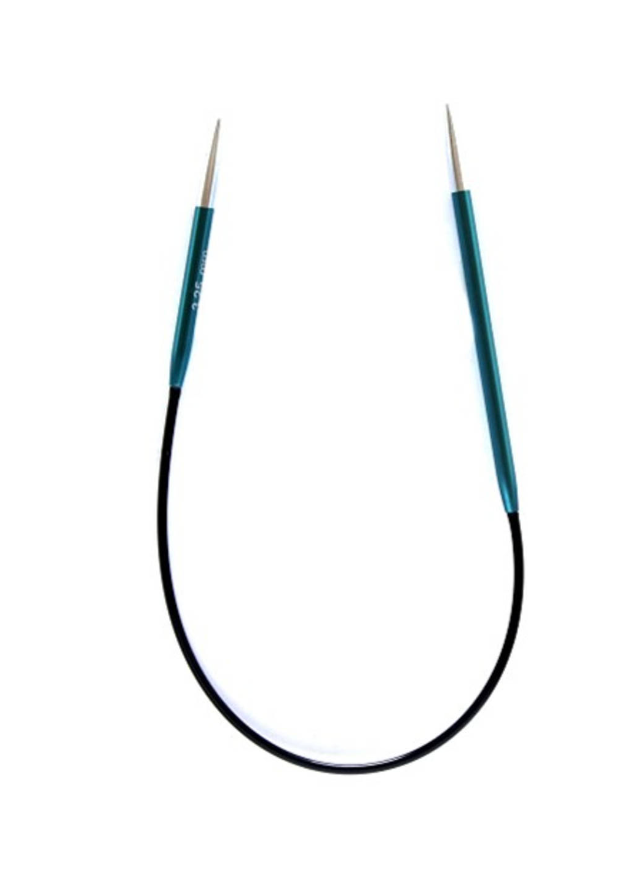 Круговые металлические спицы KnitPro Zing, 25 см, 3,25 мм. Арт. 47055